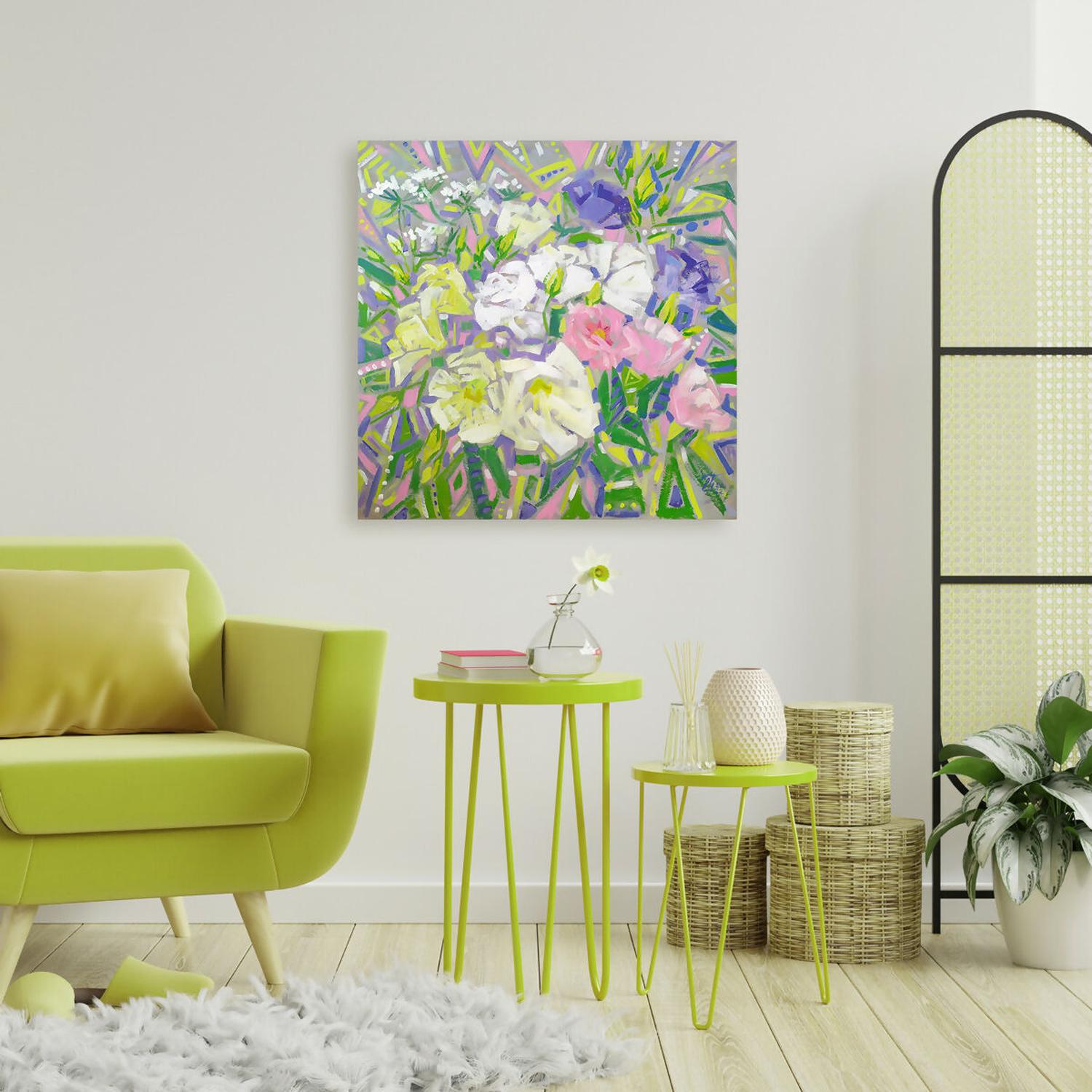 FLORAL COLLEIDOSCOPE, Original Hand-Painted Canvas By Ekaterina Prisich