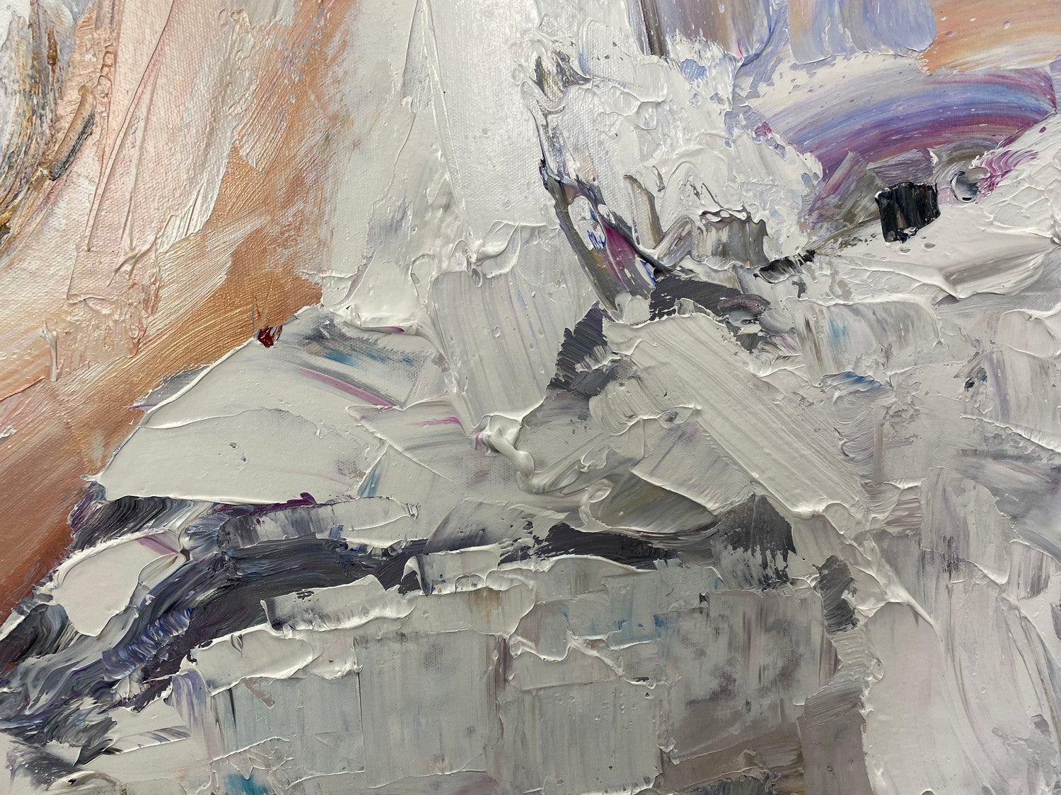 Lavender Moment , Hand-Painted Canvas, 80x120cm, Oak Framed