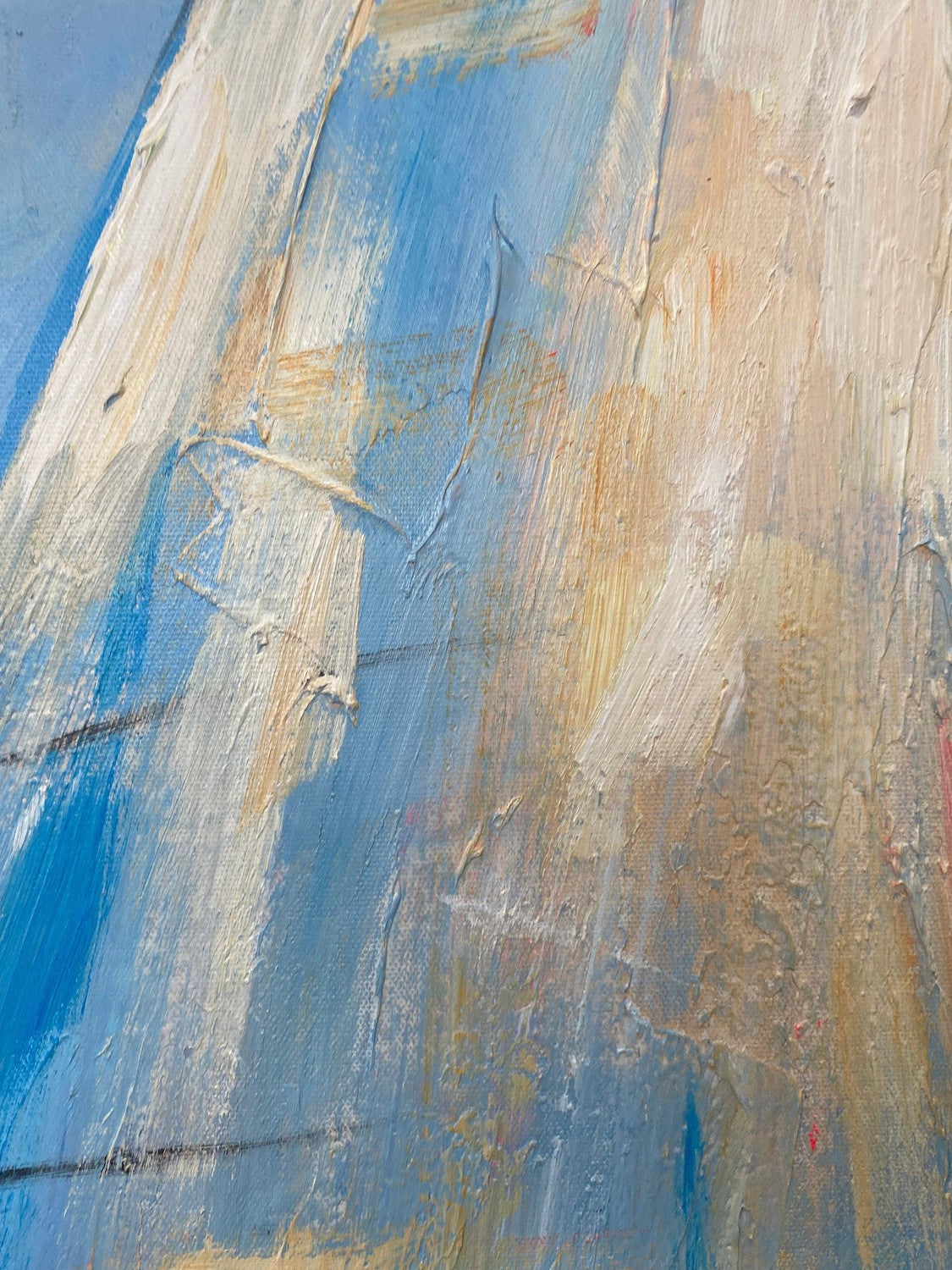 Sailing At Midday, Hand-Painted Canvas, 120x180cm, white frame