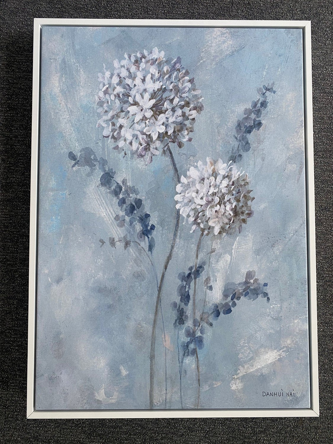 Airy Blooms, canvas print, 50x70cm, white frame