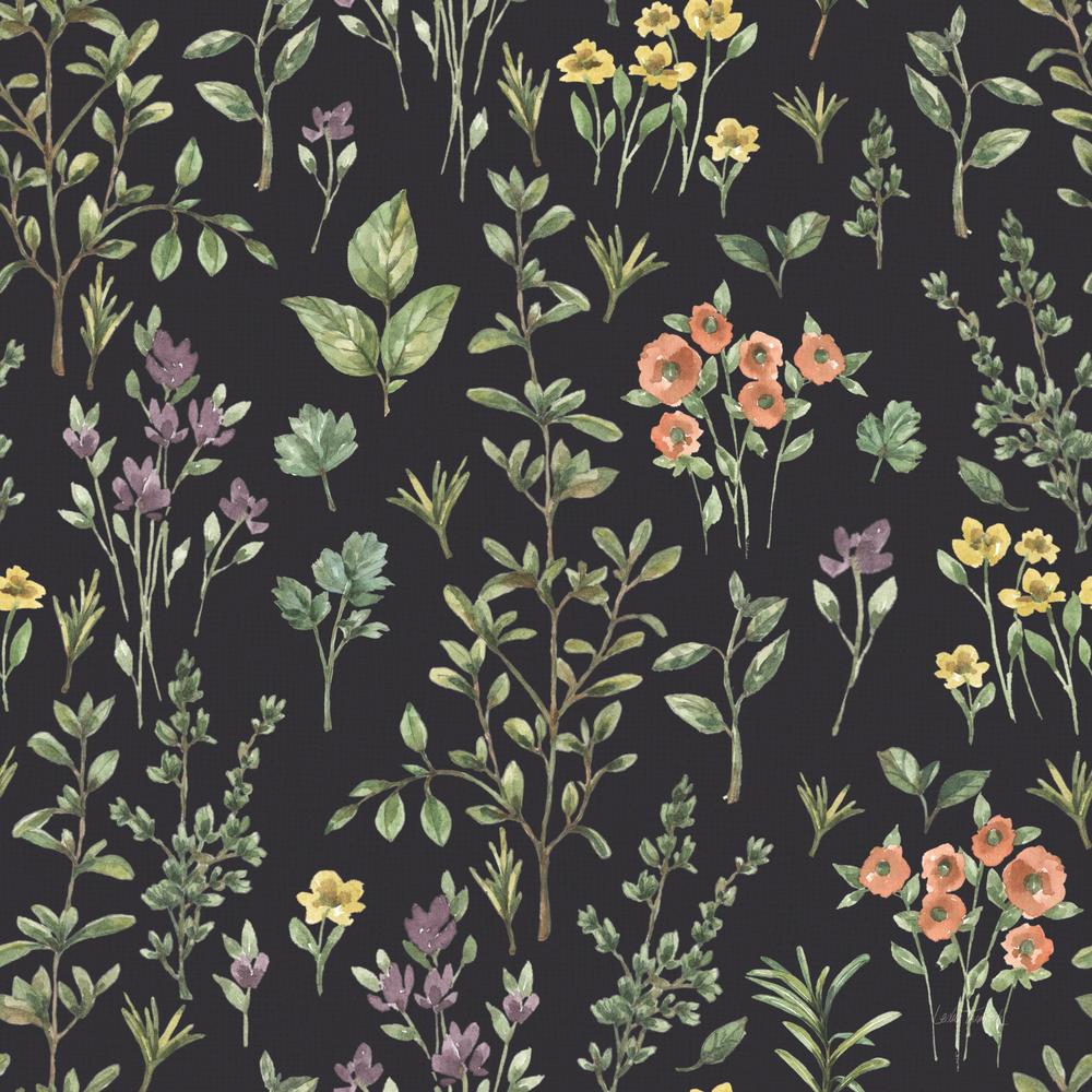 Illustrated Garden Pattern IIB-wallpaper-eco-friendly-easy-removal-Leslie Trimbach-1