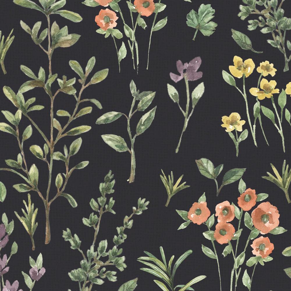 Illustrated Garden Pattern IIB-wallpaper-eco-friendly-easy-removal-Leslie Trimbach-4