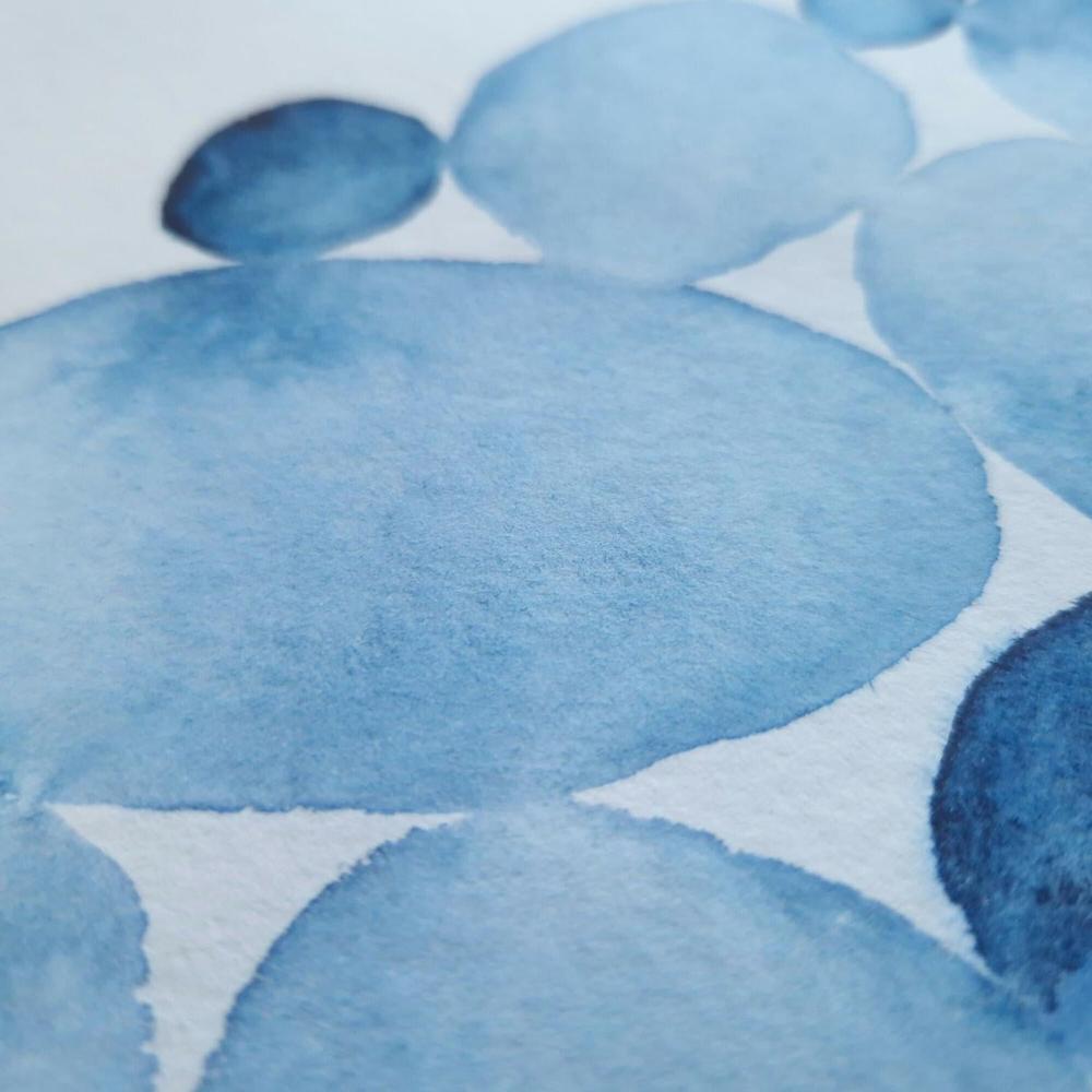 Indigo Water Stones 02 - Original Artwork-by-Danushka Abeygoda-original art-Gioia