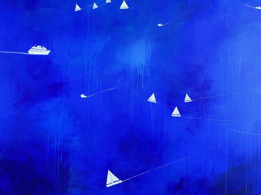Into the Blue, Beyond the Harbour-by-Peter Taylor Original Art-original art-Gioia