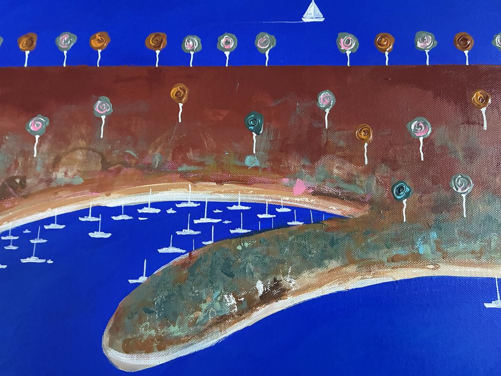 Into the Blue, Beyond the Harbour-by-Peter Taylor Original Art-original art-Gioia
