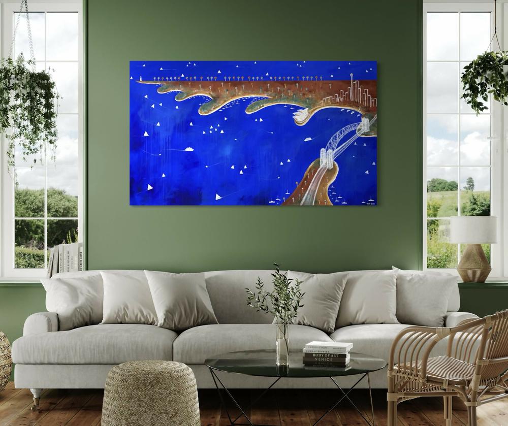 Into the Blue, Beyond the Harbour-by-Peter Taylor Original Art-original art-Gioia