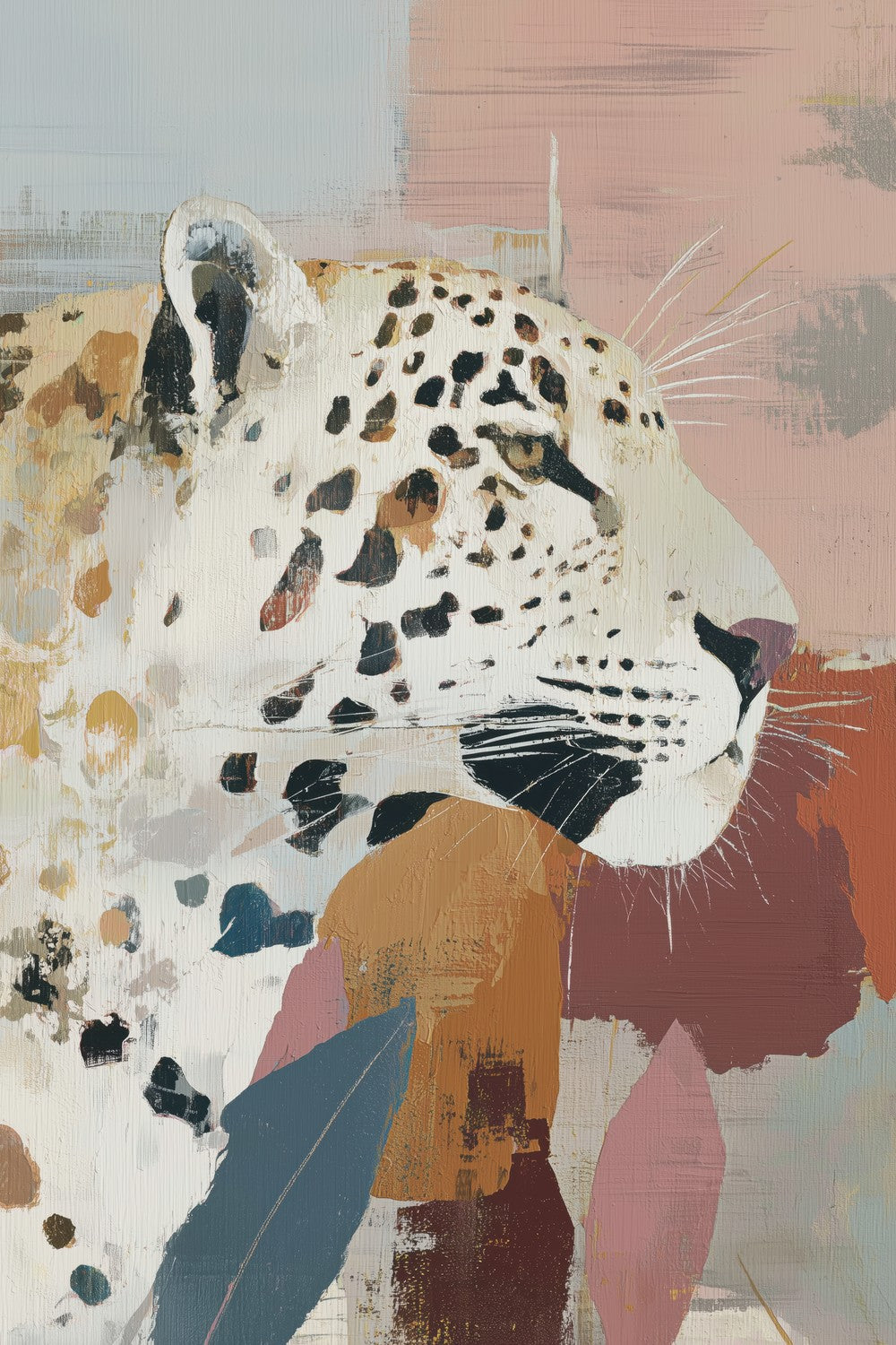 Leopard Portrait Emerging from Shadows