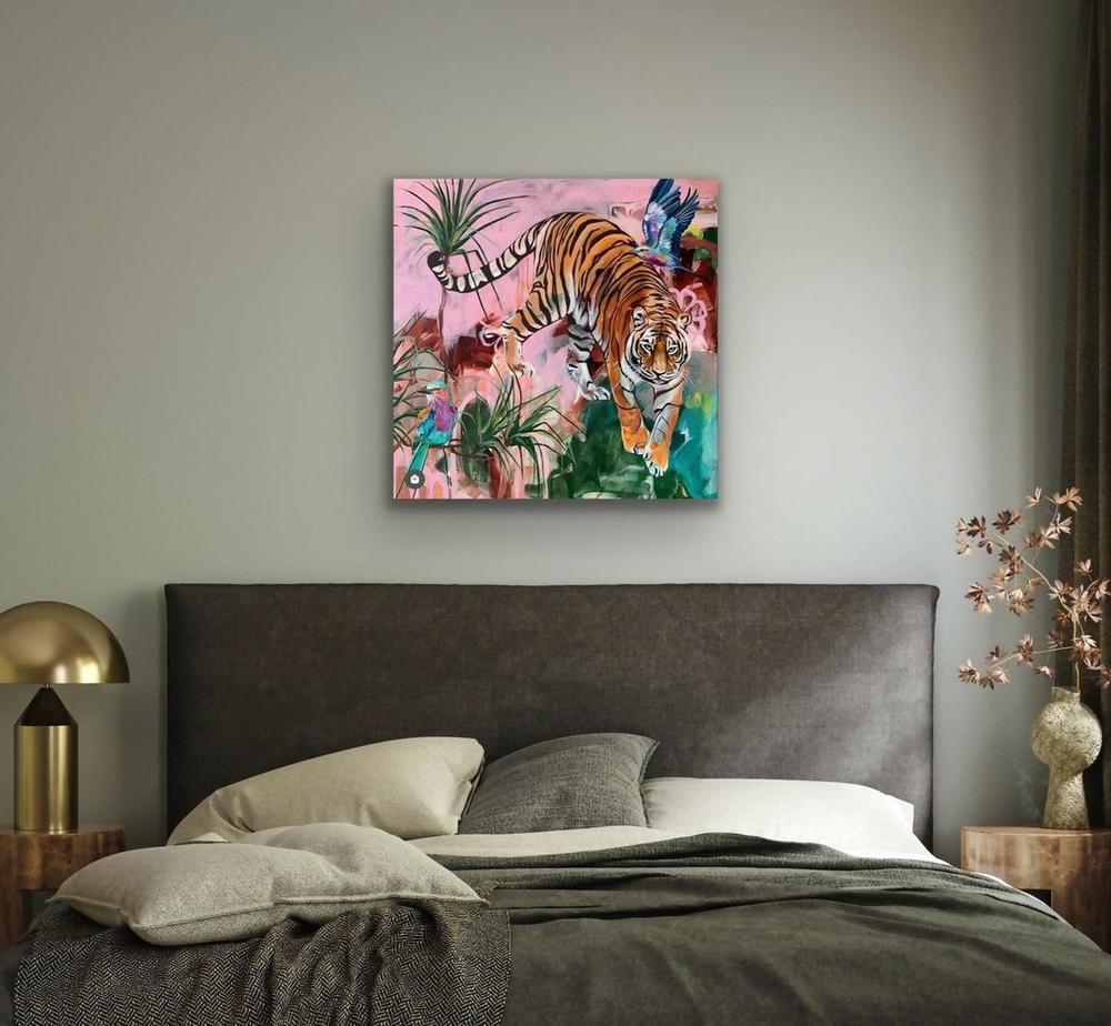 Jungle Boogie, Acrylic on Canvas, 76x76cm, By Heylie Morris , Original Artwork-by-Heylie Morris-original art-Gioia