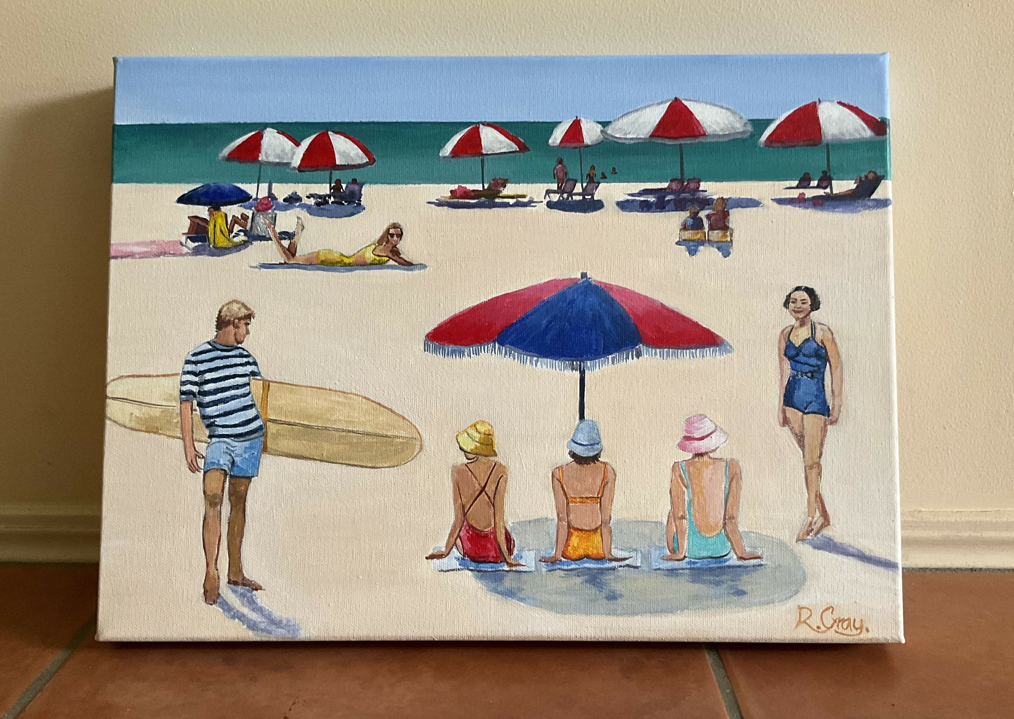 Retro Beach Scene V