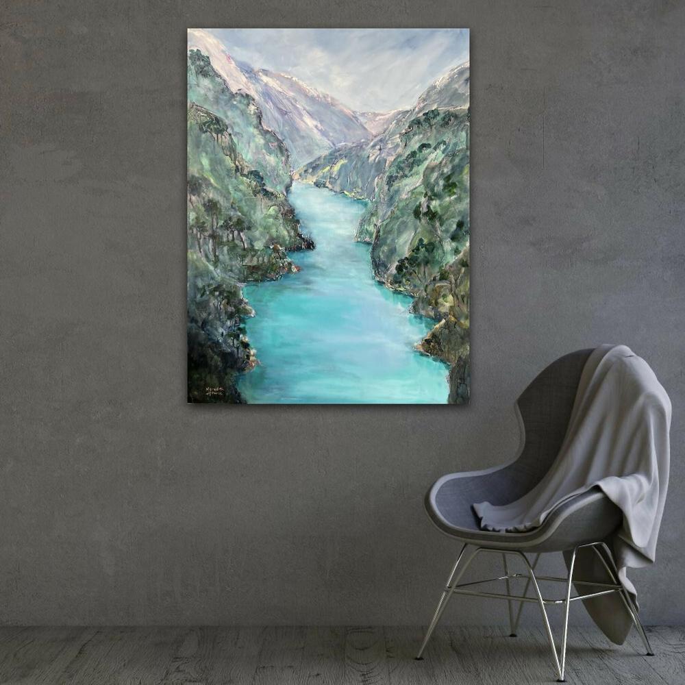 Kawarau River, Original Hand-Painted Canvas By Meredith Howse-by-Meredith Howse-original art-Gioia