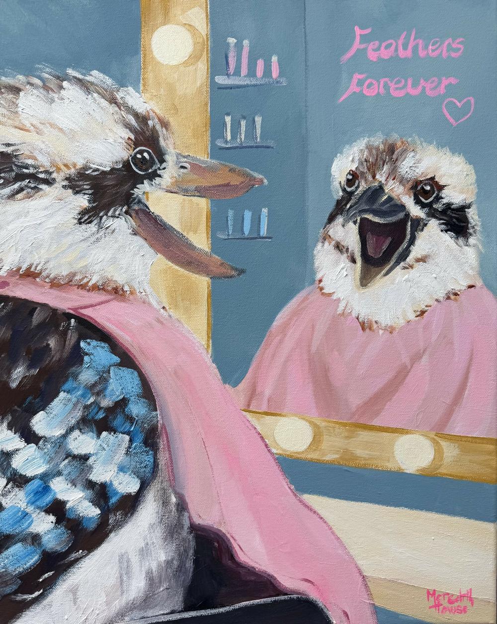 Kookaburra Featherdresser-by-Meredith Howse-original art-Gioia