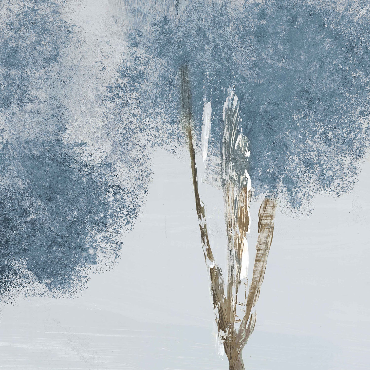 Golden Birch Tree Forest Blue Version