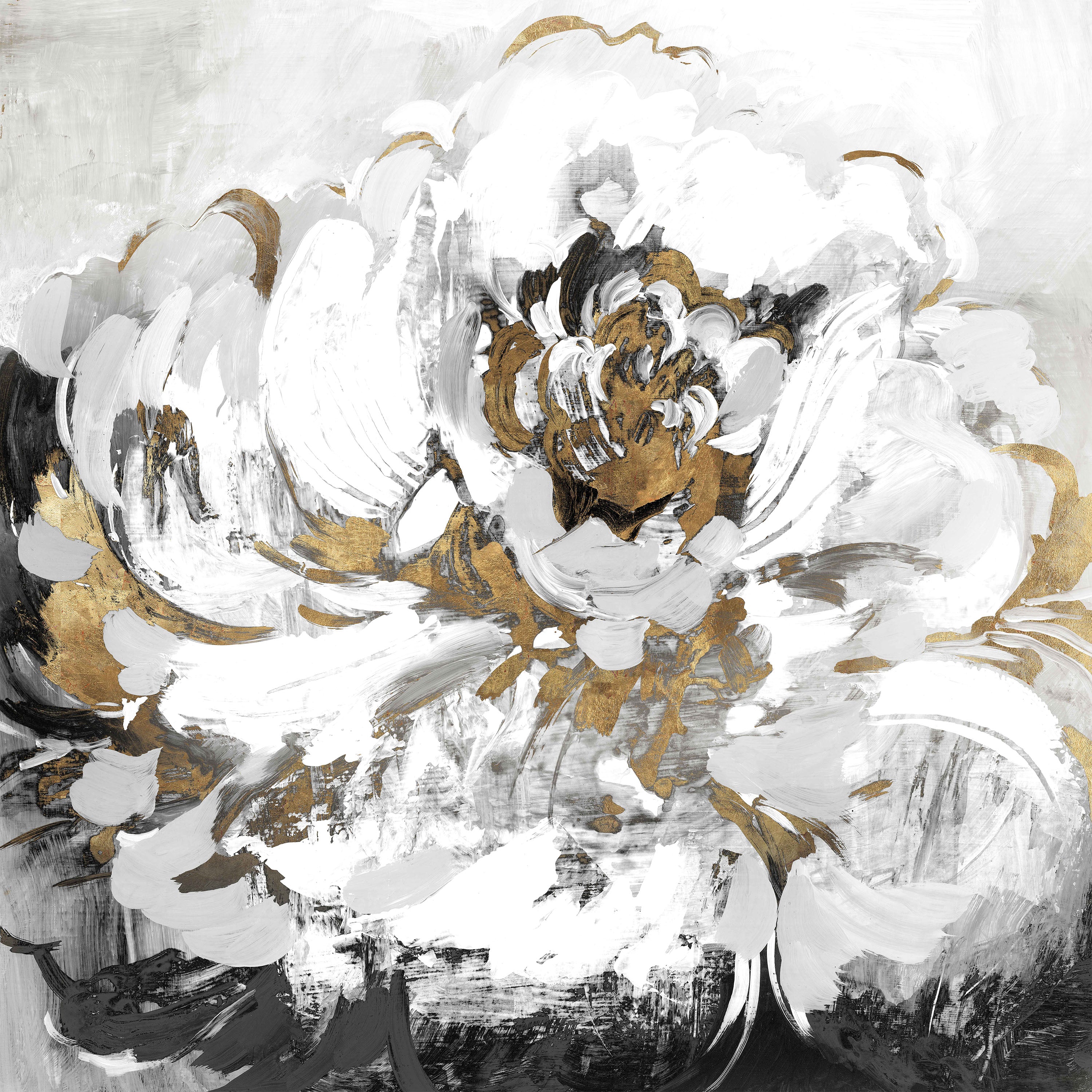 Golden Black Floral