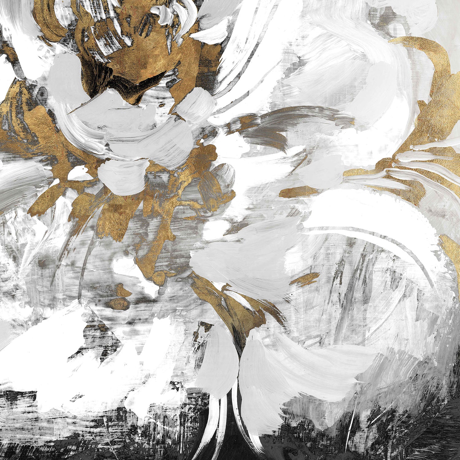 Golden Black Floral