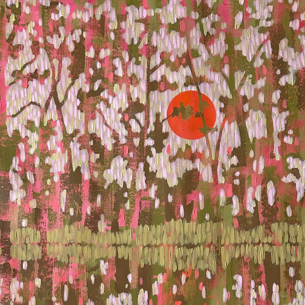 Lace of the Forest at Sunset - Original Painting-by-Ekaterina Prisich-original art-Gioia