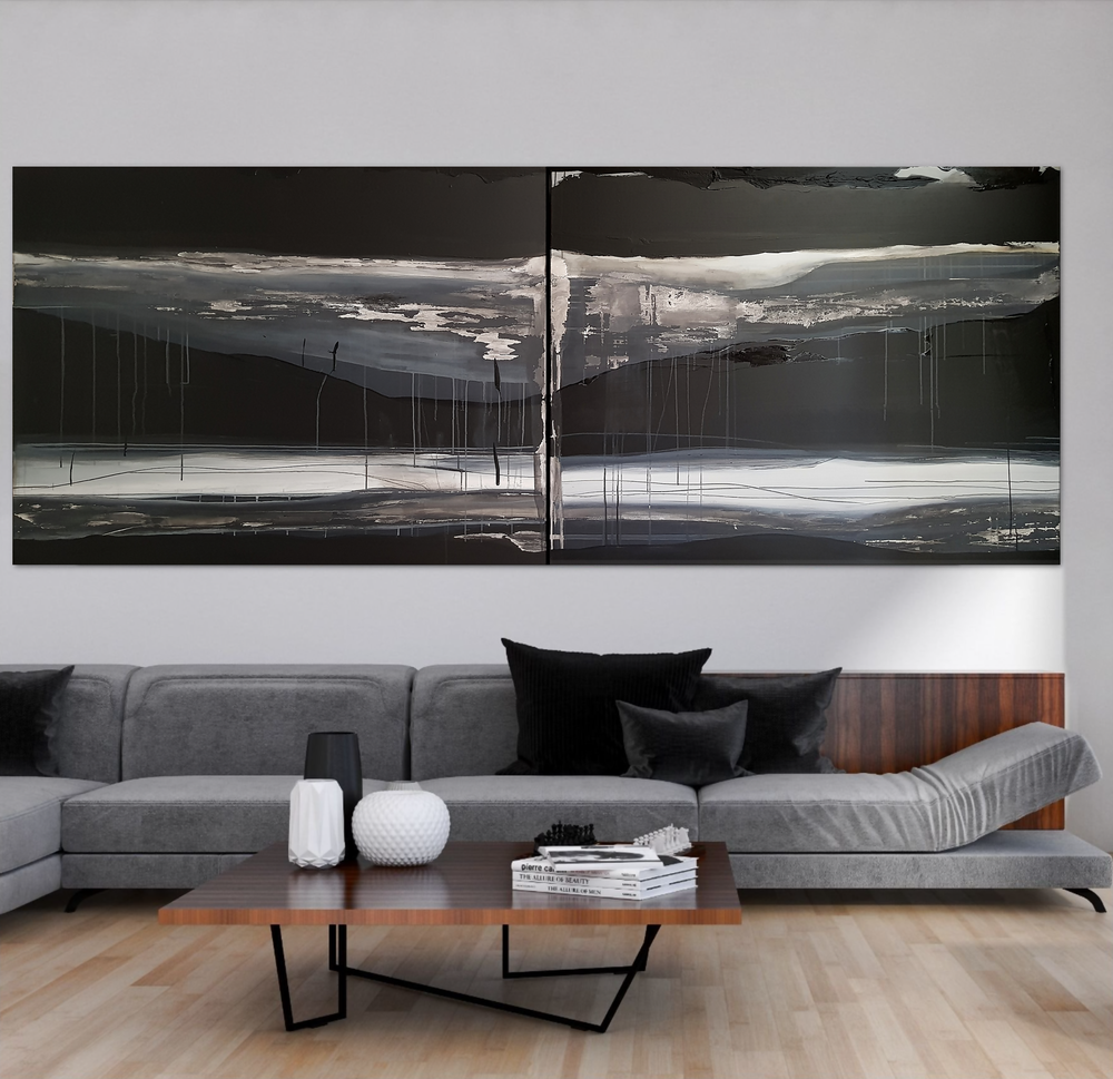 Landscape No 1 - Diptych-by-Emilie Heurtevent Original Artwork-original art-Gioia