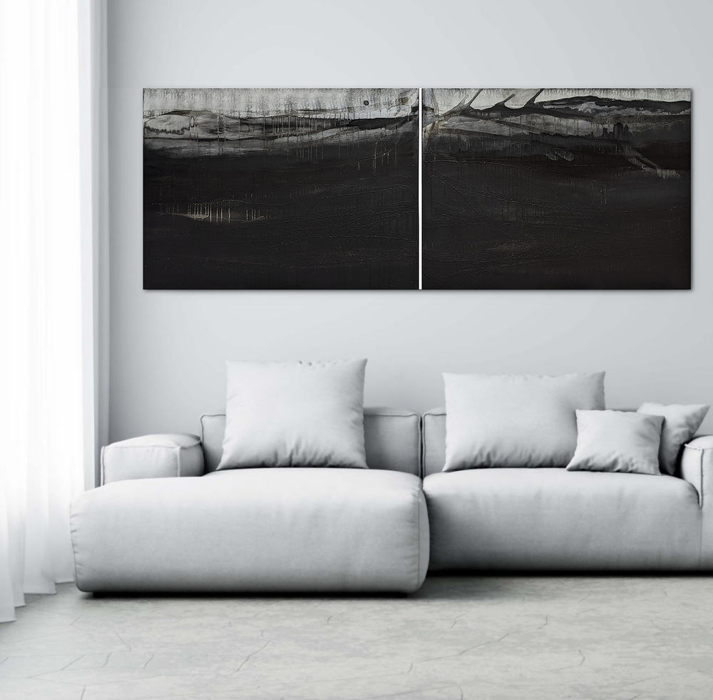 Landscape No 21 - Diptych , Original Artwork-by-Emilie Heurtevent Original Artwork-original art-Gioia