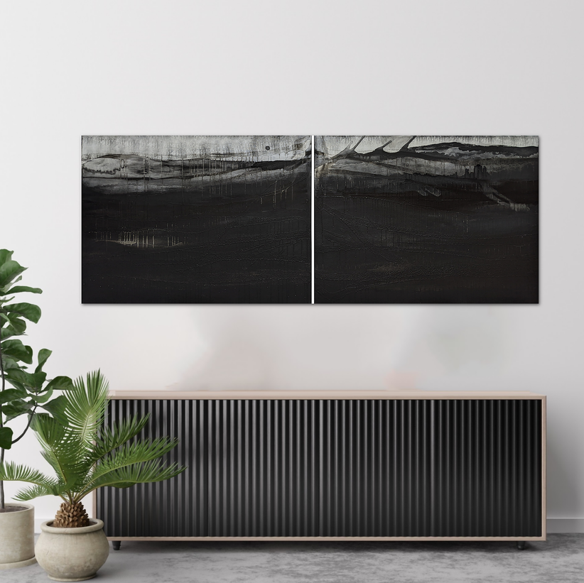 Landscape No 21 - Diptych , Original Artwork-by-Emilie Heurtevent Original Artwork-original art-Gioia