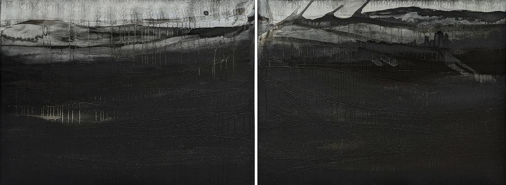 Landscape No 21 - Diptych , Original Artwork-by-Emilie Heurtevent Original Artwork-original art-Gioia