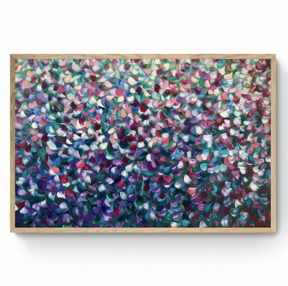 Lavender Fields, Original Hand-Painted Canvas By Katherine Spiller-by-Katherine Spiller-original art-Gioia