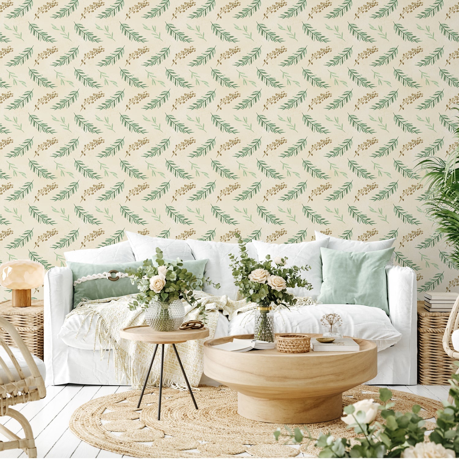 Leaf and Stem Pattern, Style B, Wallpaper