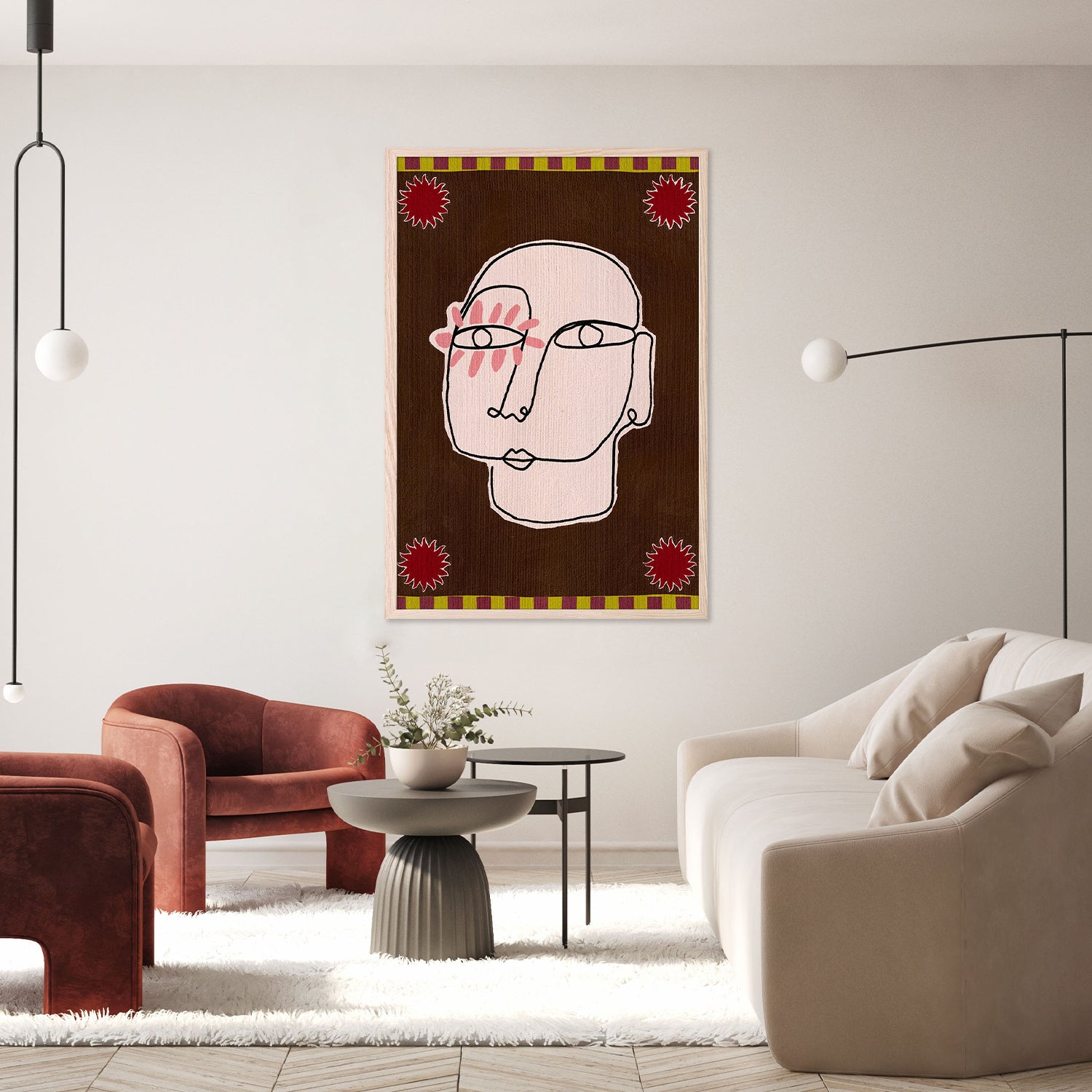 Minimalist Line Drawing Of A Face