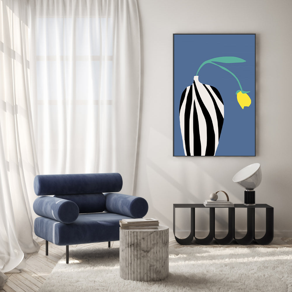 Tulip In Zebra Striped Vase