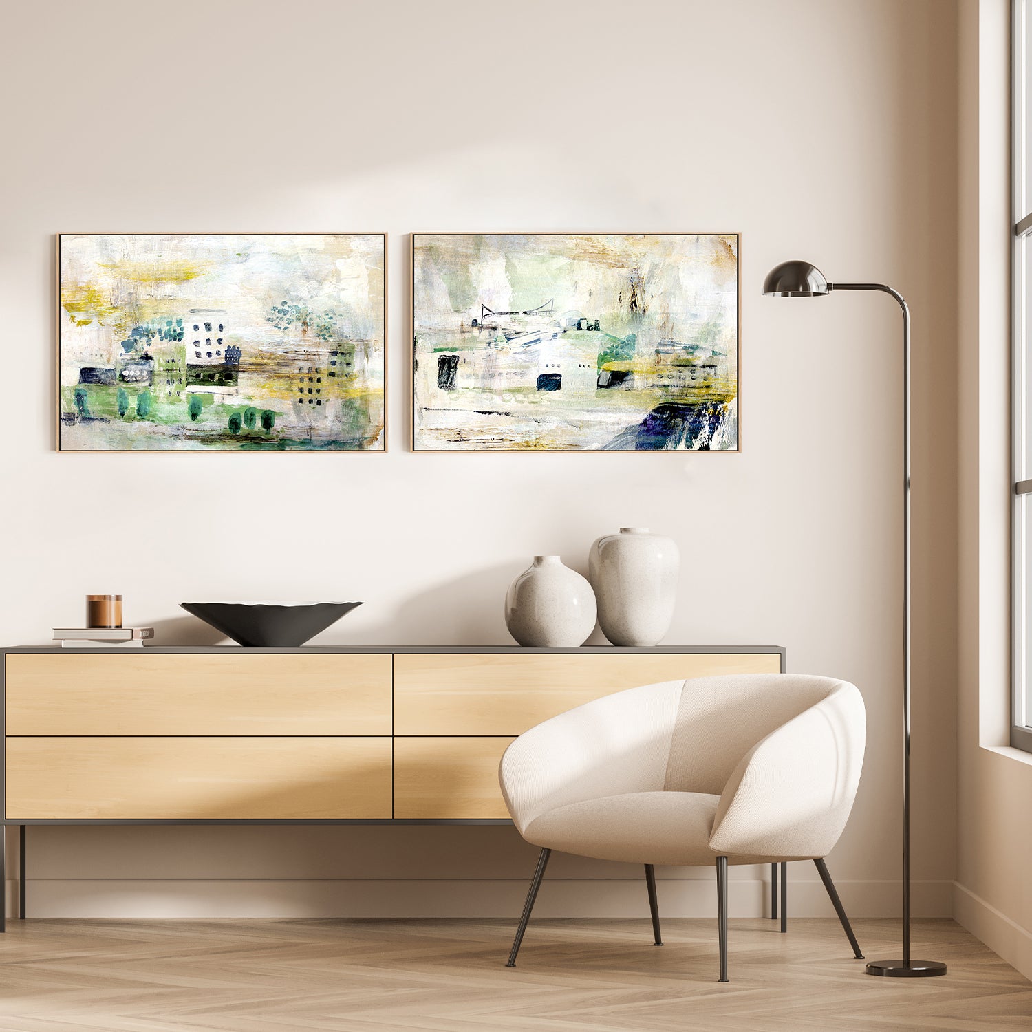 Little City, Style A & B, Set Of 2