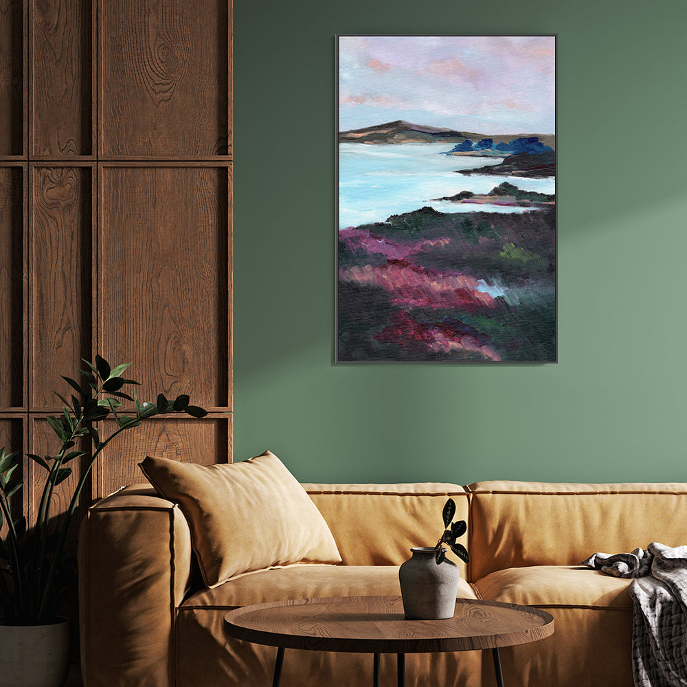 Purple Coast, Hand-Painted Canvas