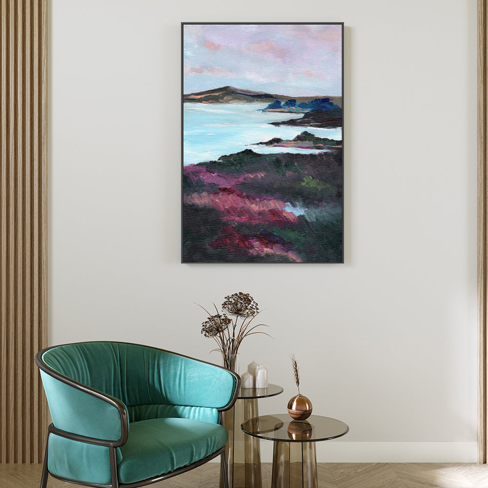 Purple Coast, Hand-Painted Canvas