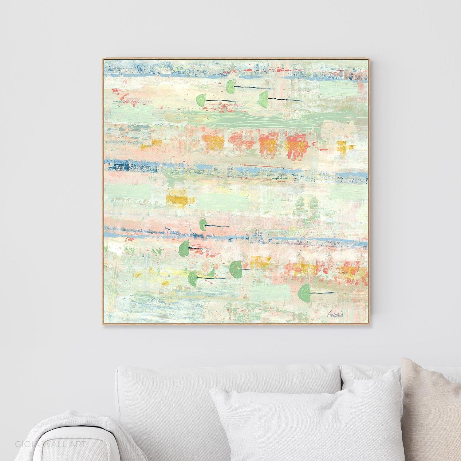 Fish In Lanes - Laps At The Lily Pond Acrylic On Canvas 90 X Cm By Karen Cavania Original Artwork
