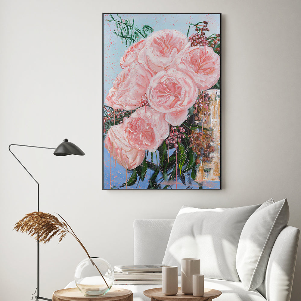 Garden Roses Juliet In A Golden Vase