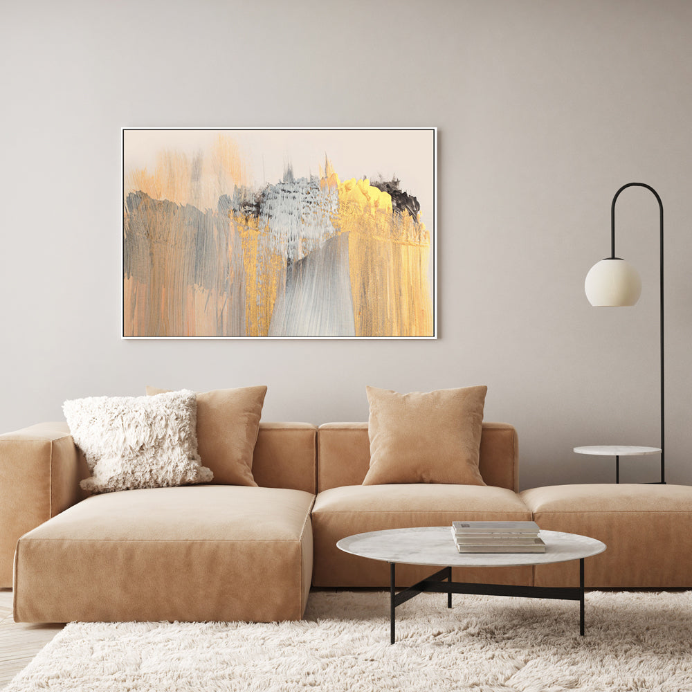 Gold Stream , Hand-Painted Canvas