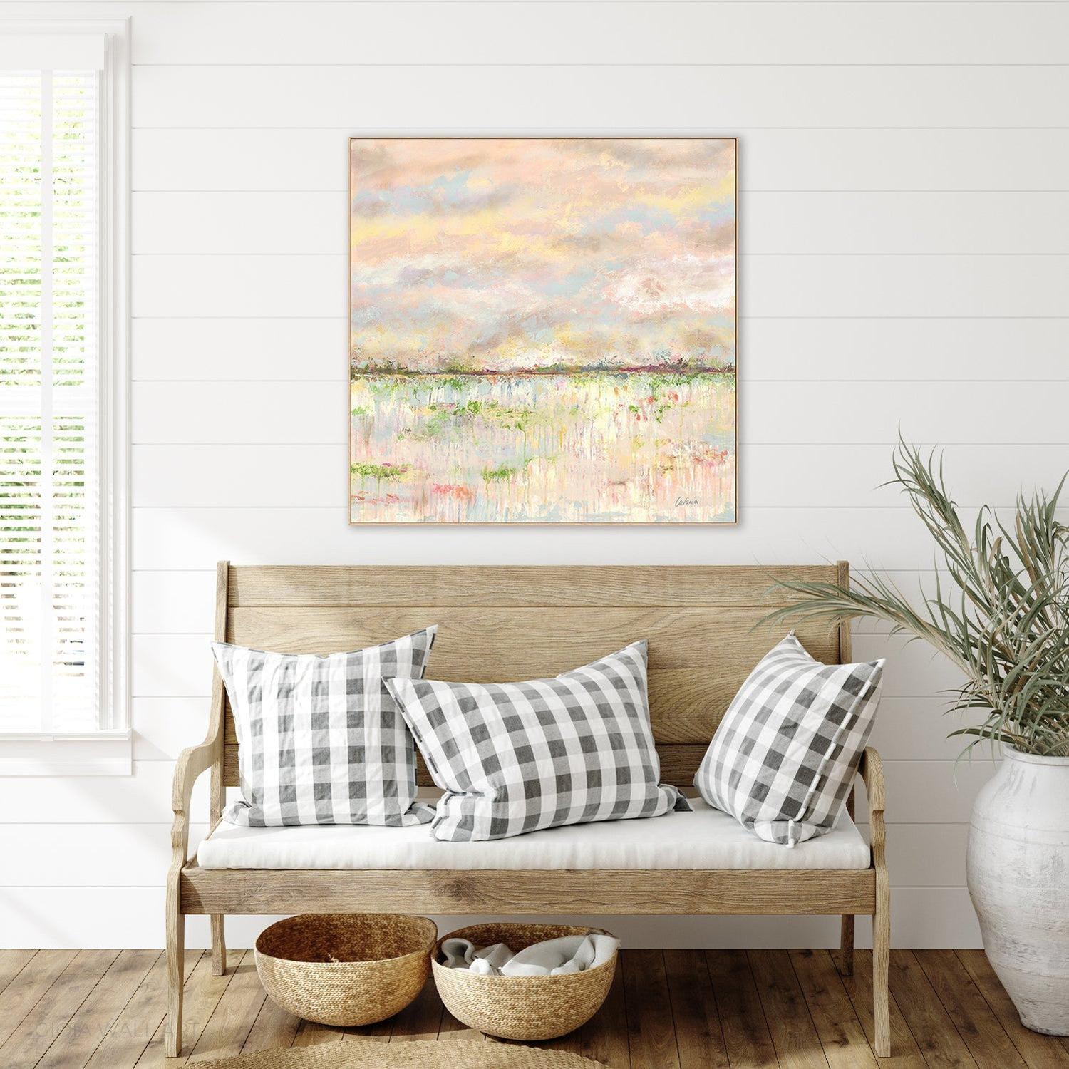 Blushing Paddock Acrylic On Canvas 90 X Cm By Karen Cavania Original Artwork