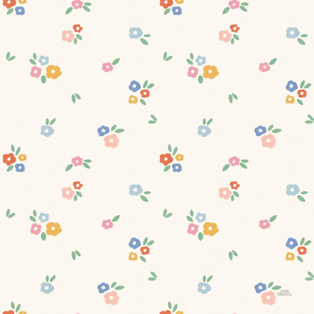 Little Wonders Pattern II-wallpaper-eco-friendly-easy-removal-Laura Marshall-1