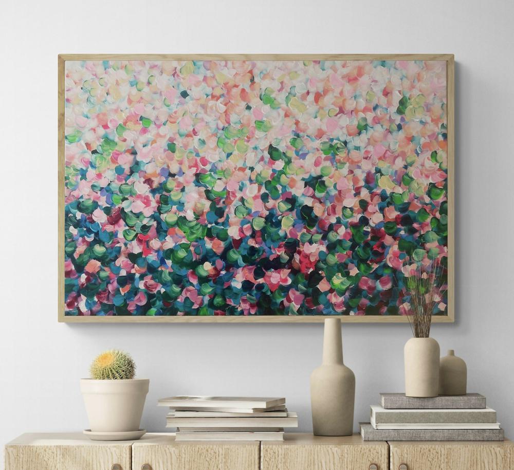 Love Blooms, Original Hand-Painted Canvas By Katherine Spiller-by-Katherine Spiller-original art-Gioia