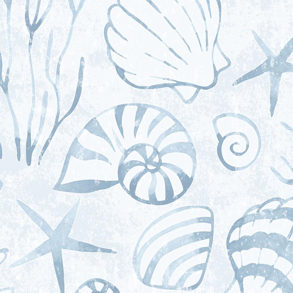Marine Life On Nautical Blue-wallpaper-eco-friendly-easy-removal-Gioia Wall Art-3