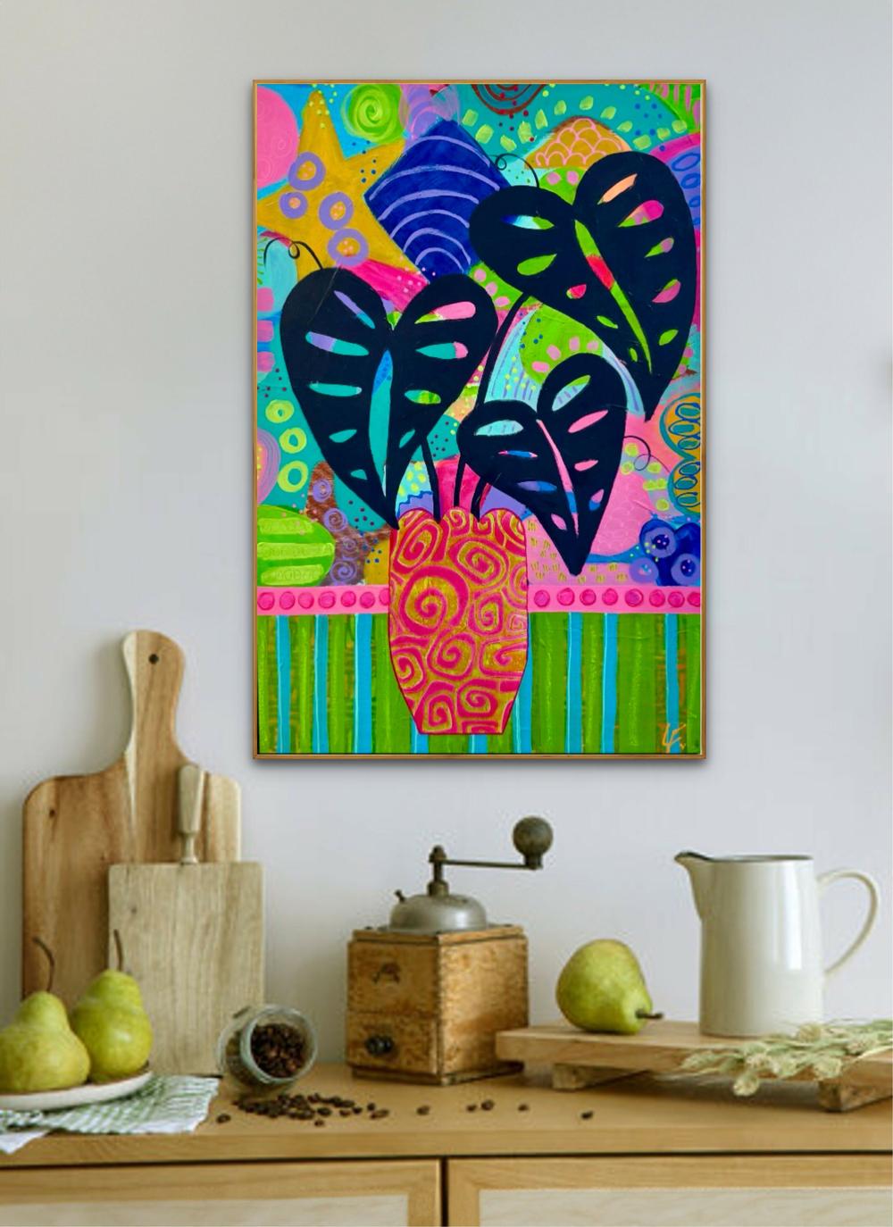 Midnight on the Deck-by-Lindy Farley-original art-Gioia