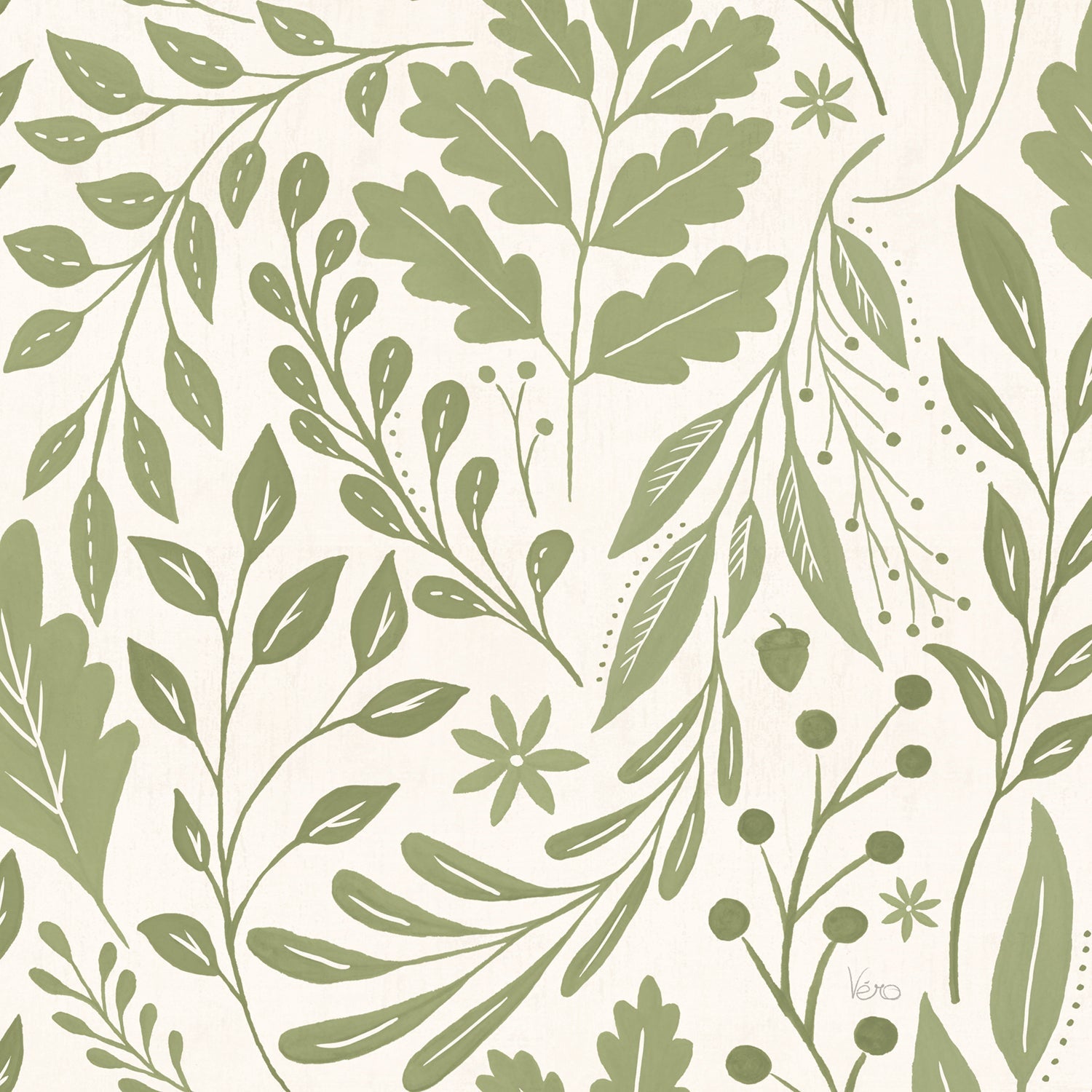 Mod Harvest Pattern, Style A, Wallpaper