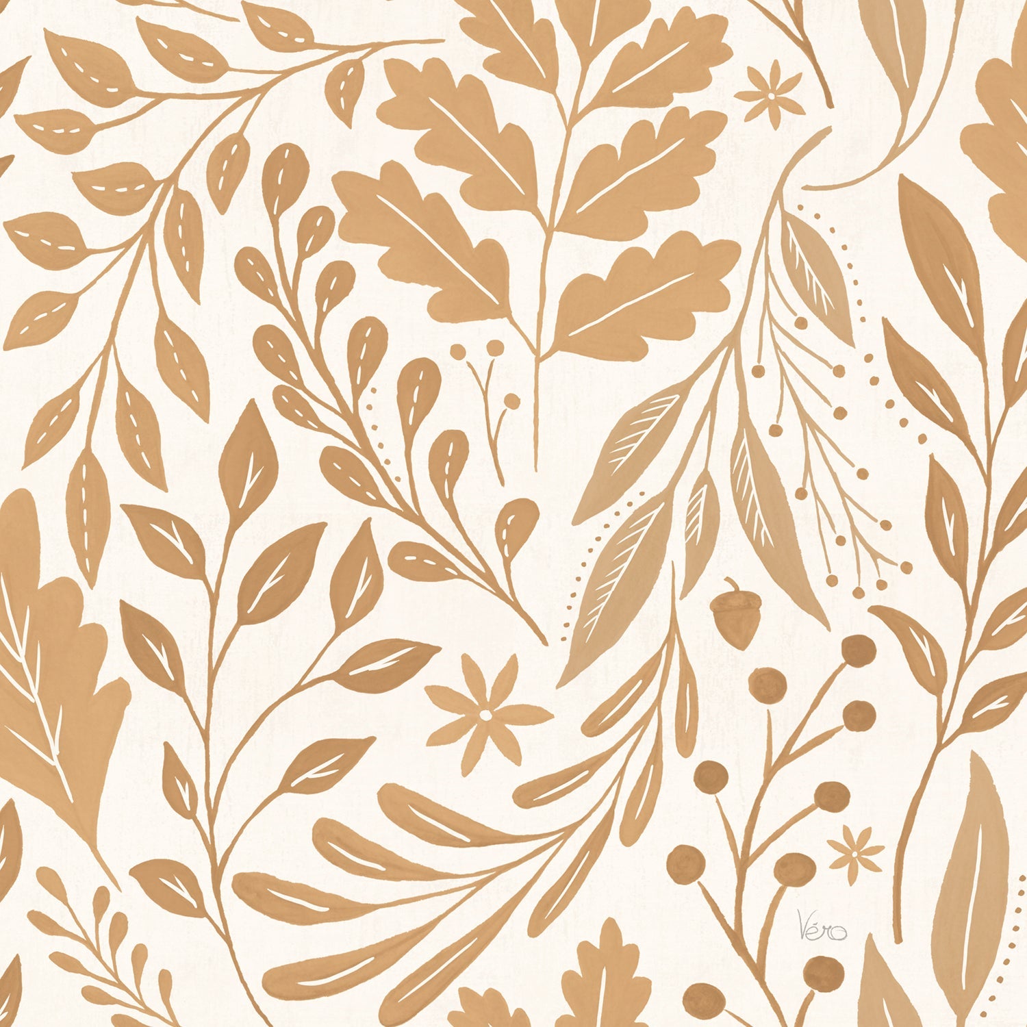 Mod Harvest Pattern, Style B, Wallpaper