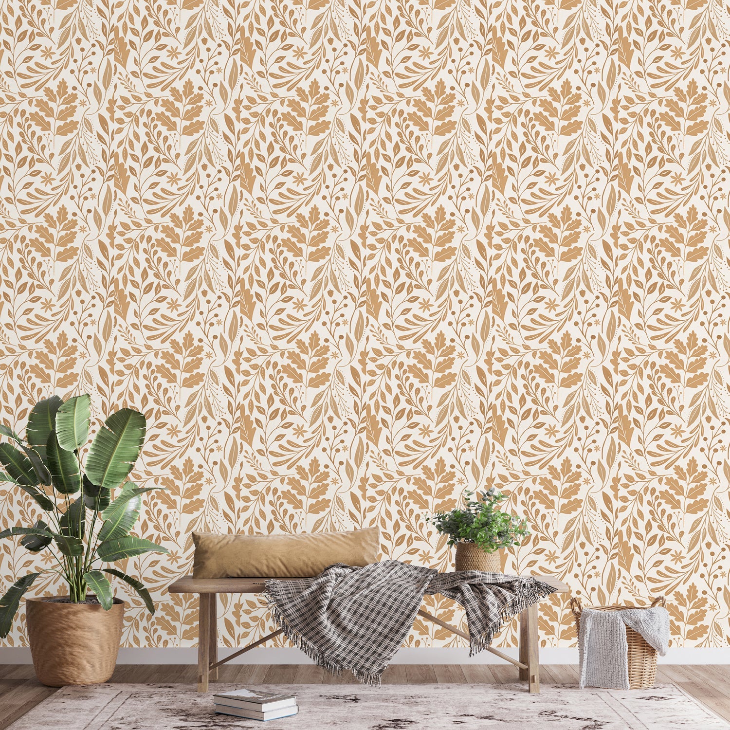 Mod Harvest Pattern, Style B, Wallpaper