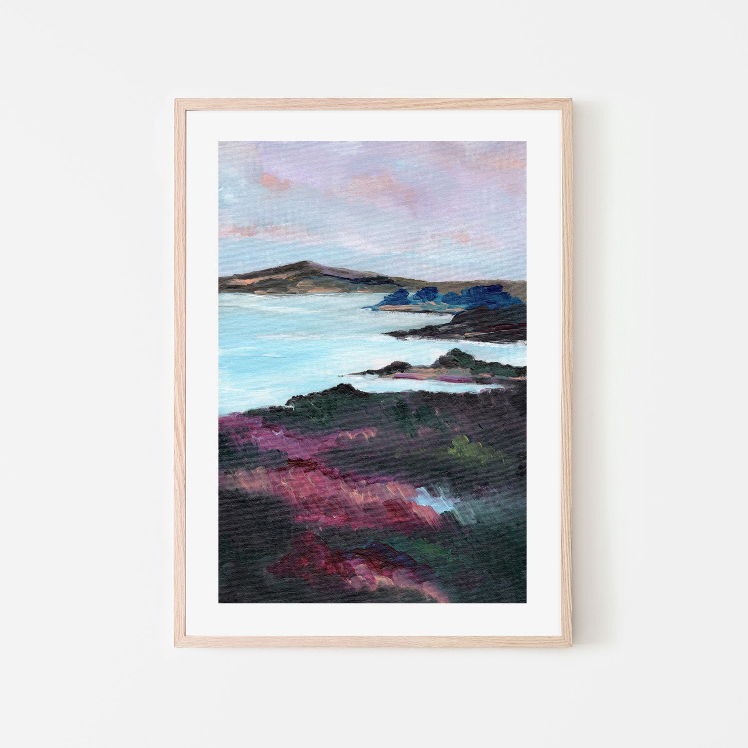 Purple Coast, Hand-Painted Canvas