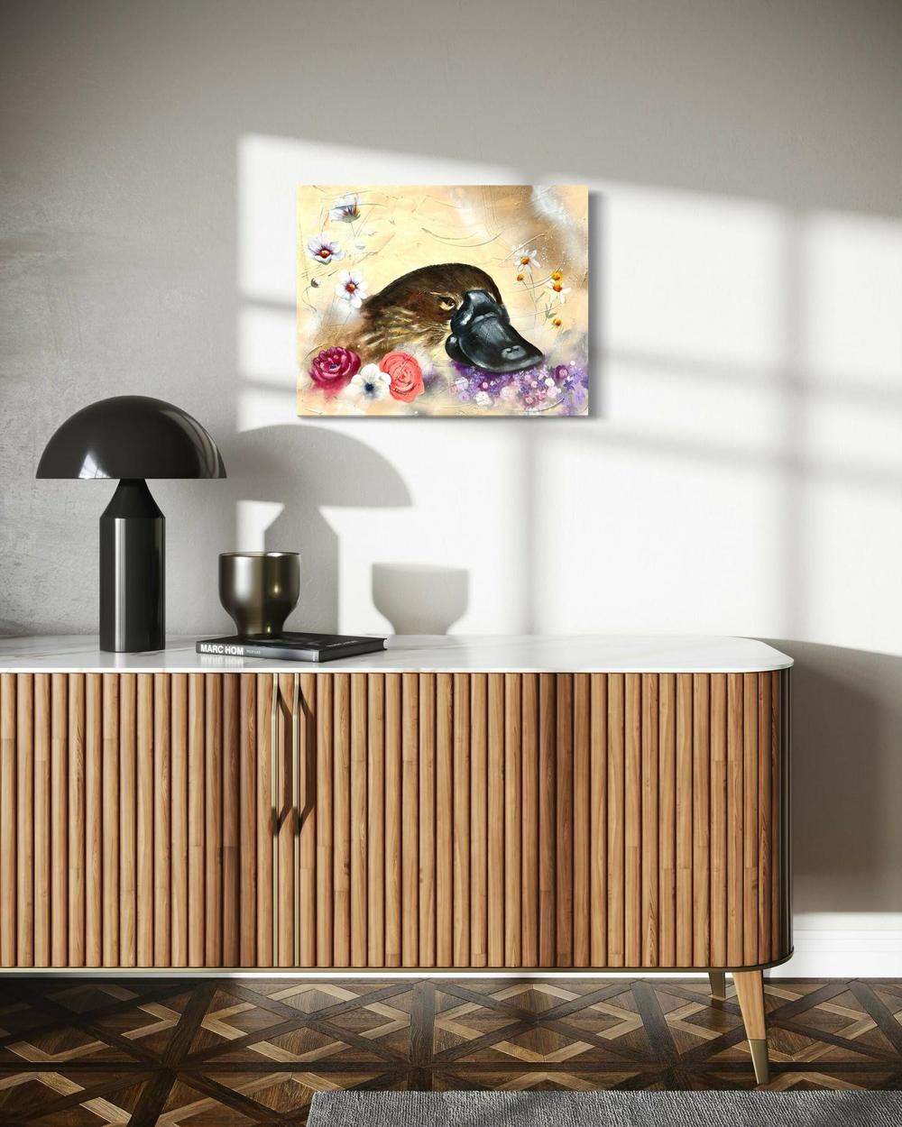 Nuzzled In Flowers, Original Hand-Painted Canvas By Emily Birdsey-by-Emily Birdsey-original art-Gioia