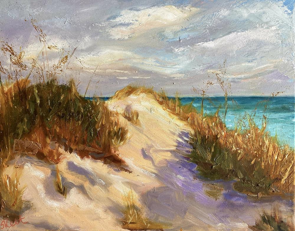 Ocean View in Morning Light-by-Claire Skeet-original art-Gioia