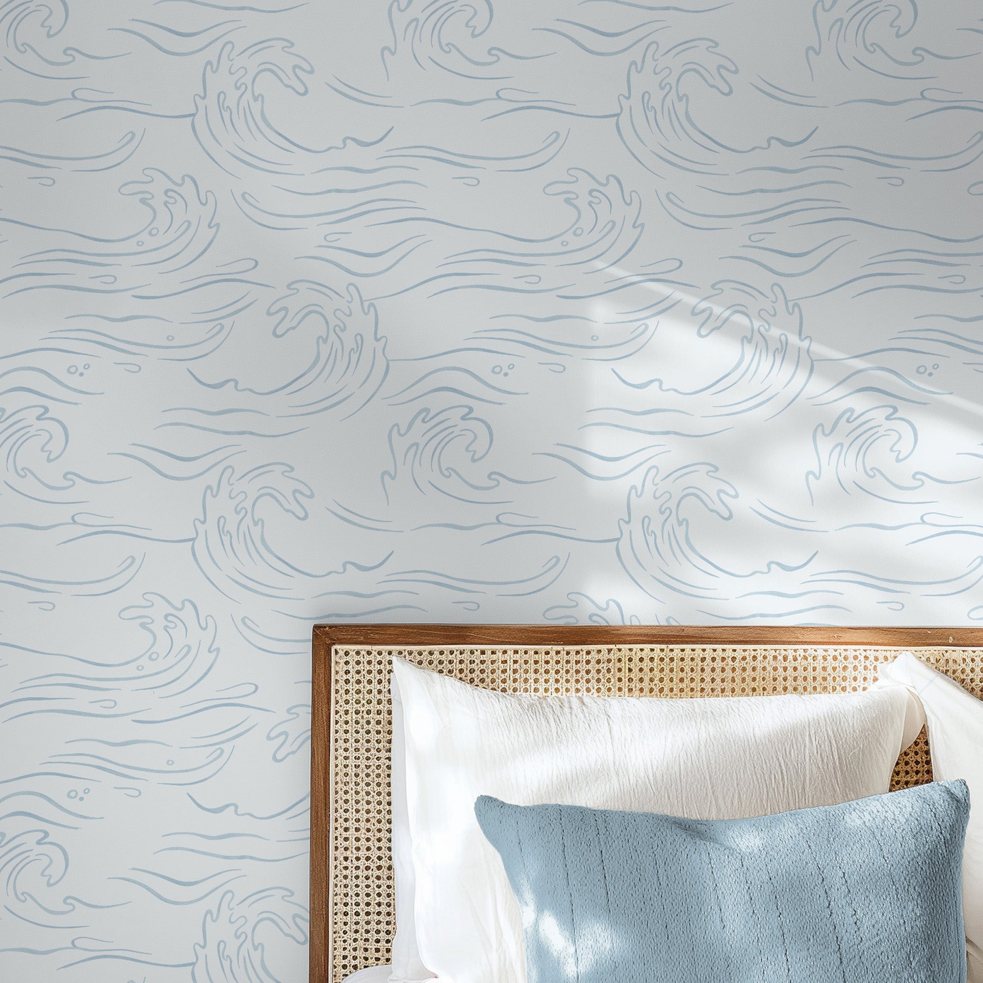 Ocean Waves, Blue Tide-wallpaper-eco-friendly-easy-removal-Gioia Wall Art-2