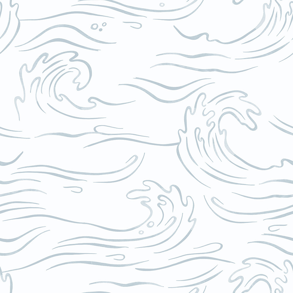 Ocean Waves, Dusty Sea Mist-wallpaper-eco-friendly-easy-removal-Gioia Wall Art-1