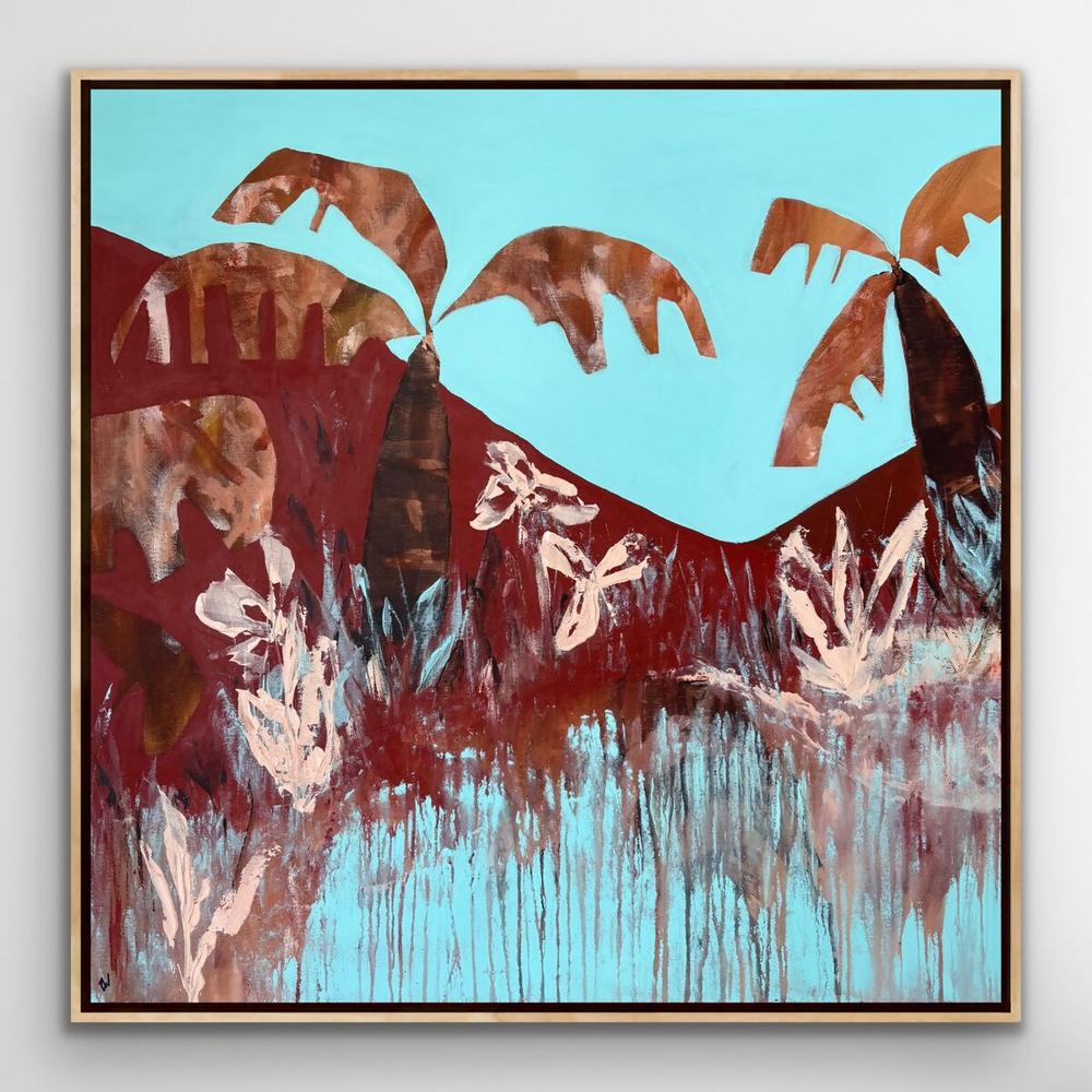 Palms And Tide-by-Carrie Welsh Original Art-original art-Gioia