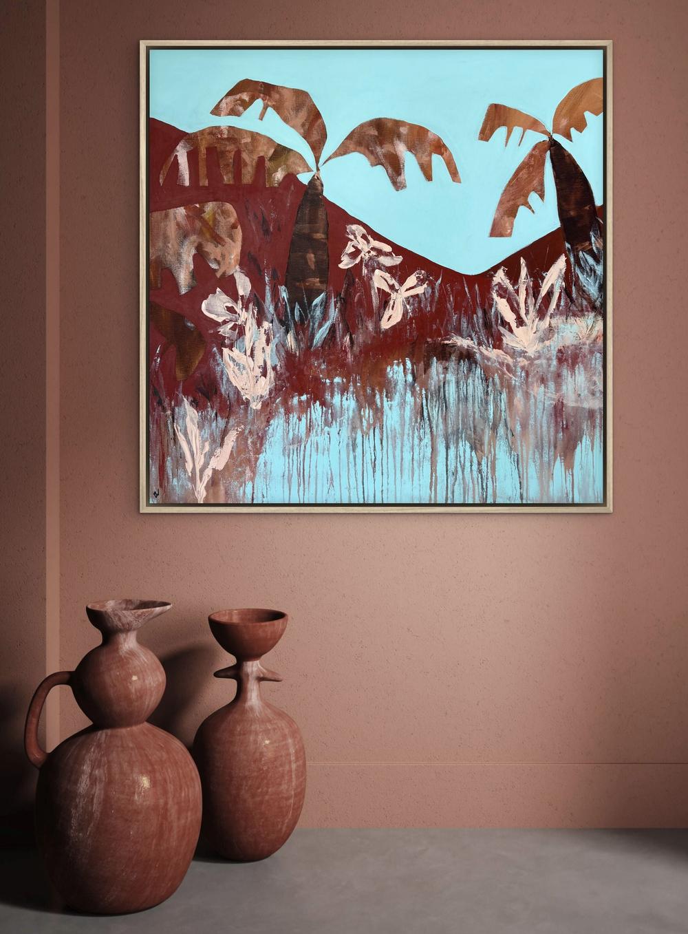 Palms And Tide-by-Carrie Welsh Original Art-original art-Gioia