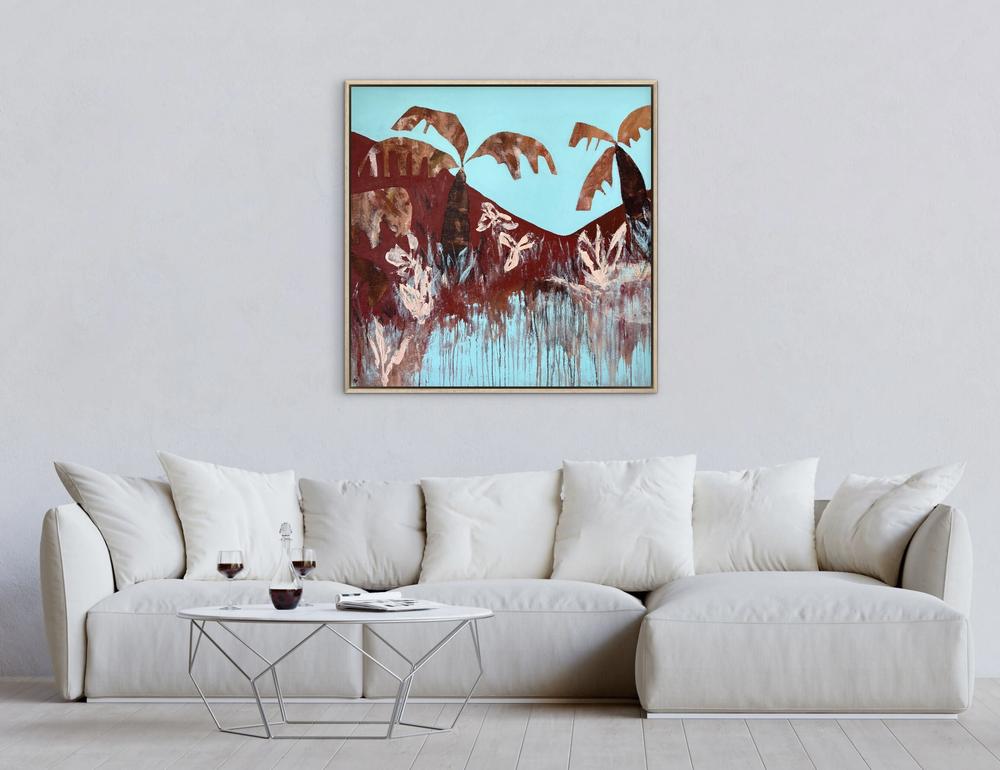 Palms And Tide-by-Carrie Welsh Original Art-original art-Gioia