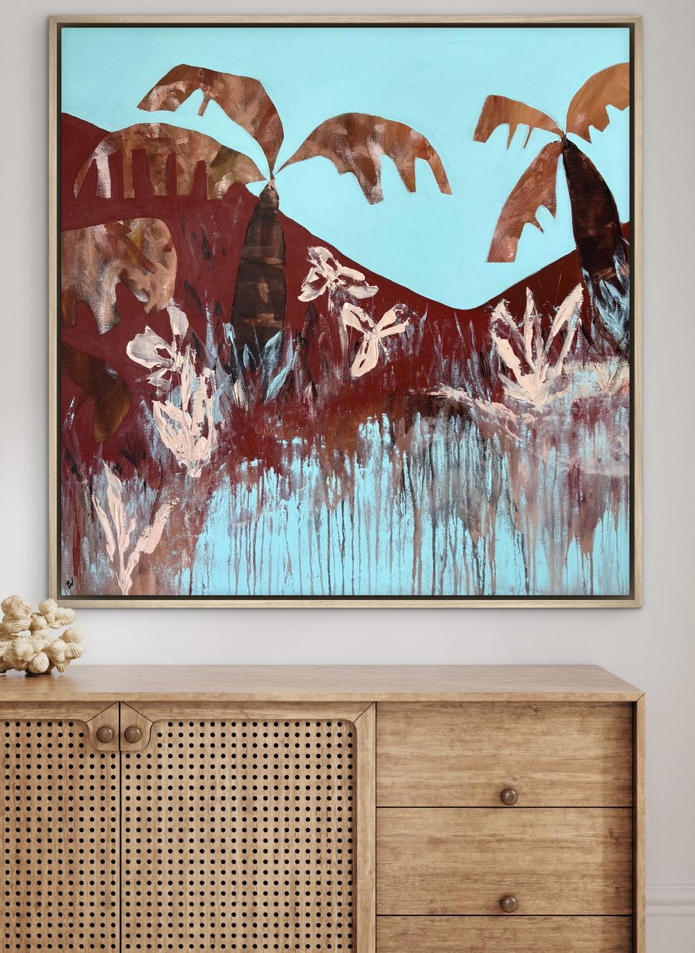 Palms And Tide-by-Carrie Welsh Original Art-original art-Gioia